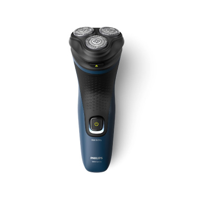 Philips Shaver Cordless Wet and Dry 40 minutes of shaving 8 hours charge Black & Blue 