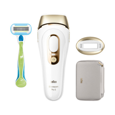 Braun IPL 5052 Hair Removal Device 400,000 Flashes, White & Gold