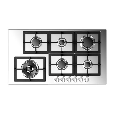 Firegas Hi-Tech Built-In Gas Hob 90 Cm, 6 Burners, Stainless Steel.