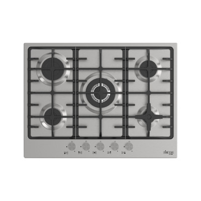 Firegas Hi-Tech Built-In Gas Hob 70 Cm, 5 Burners, Stainless Steel.