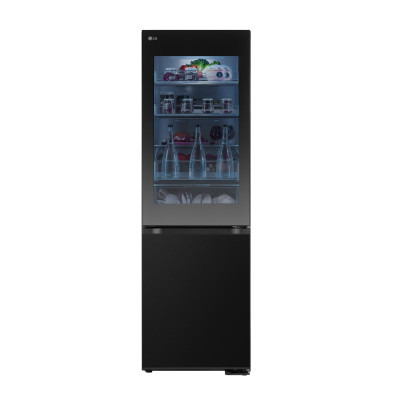 LG Refrigerator InstaView Bottom Mount 349 Ltr, Inverter Compressor Save Energy, Black Stainless.