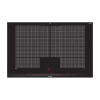 Siemens Built-In Induction Hob 80 Cm, 4 Heating Zones, Black Glass.