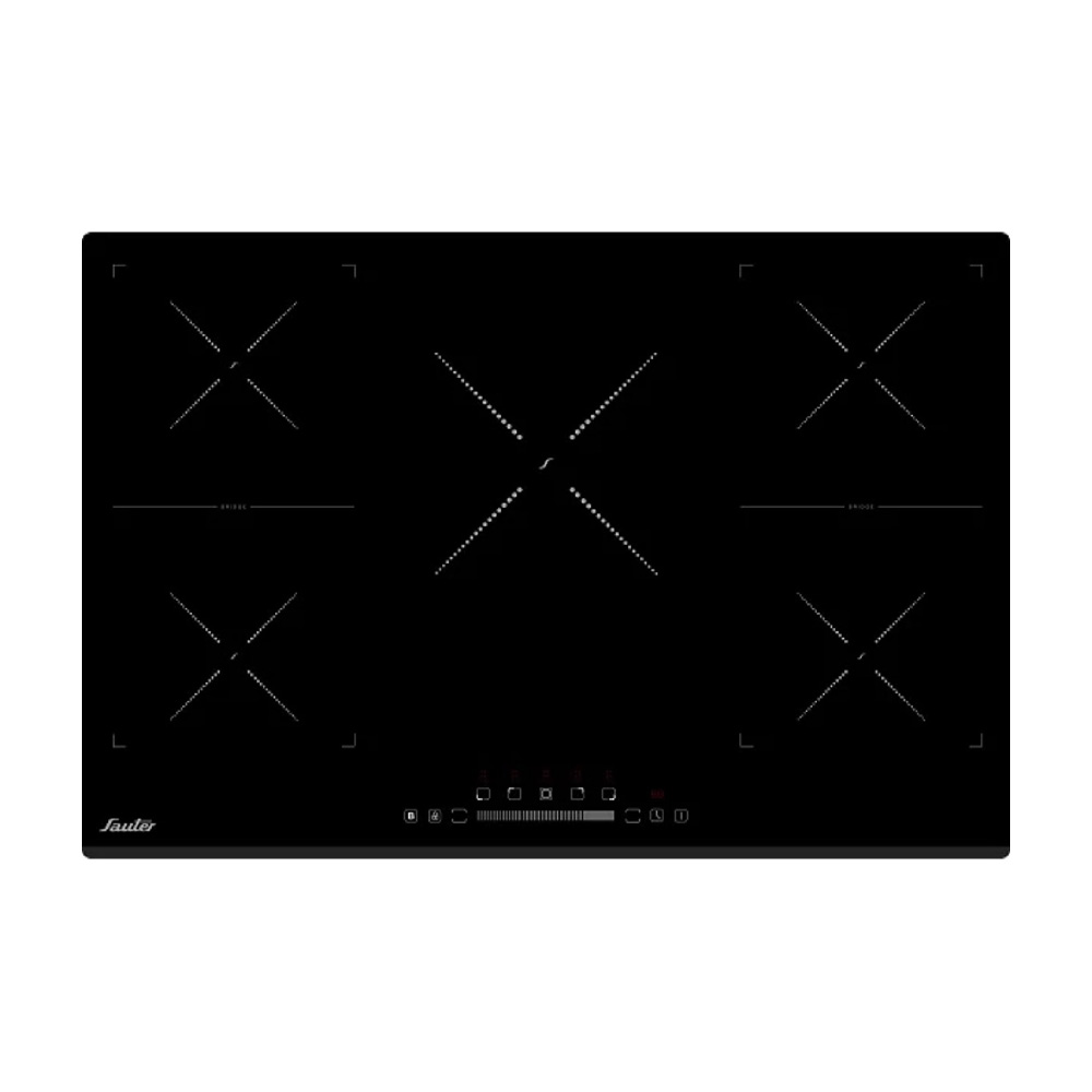  Sauter Built-In Induction Hob 77 Cm, 5 Heating Zones, Black Glass. 