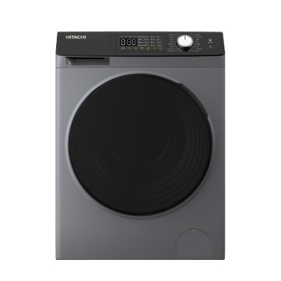 Hitachi Washer Capacity 8 Kg, 14 Programs, Inverter Brushless Motor Save Energy, Silver.