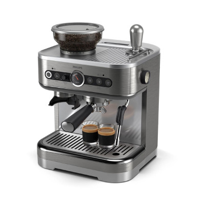 Philips Barista Brew Semi-Automatic Espresso Machine with Built-in Grinder, Silver
