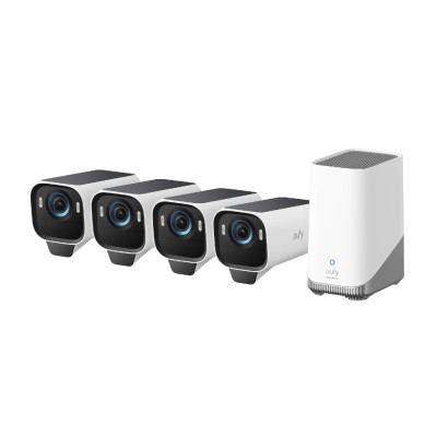 Eufy Outdoor Security Camera S3 Pro 4K Solar Kit White & Black