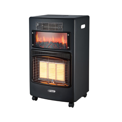 Trust Gas - Electric Heater, 3 Burners and Electric Fan 1400W, Black.