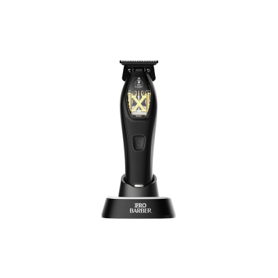 Pro Barber professional rechargeable hair clipper Trimmer ZX-02 – black and gold finish, with official importer warranty.