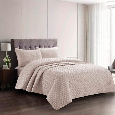 Well Bed Cover & Sheet Set SKY RAMA Single 3 Pieces 150x200 cm Taupe