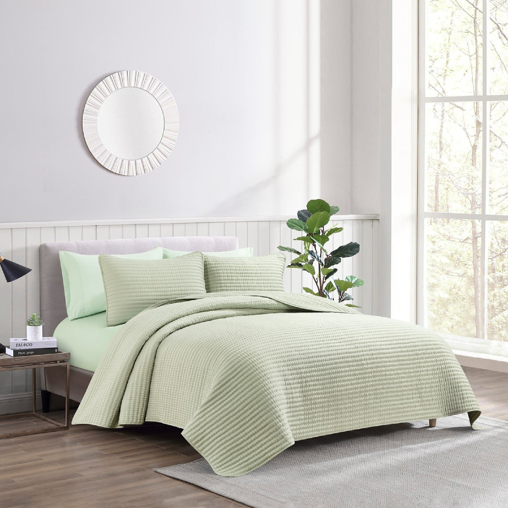 ويل طقم غطاء سرير وشراشف CHIC AURELIA 6 قطع مقاس 240x220 سم لون سيج