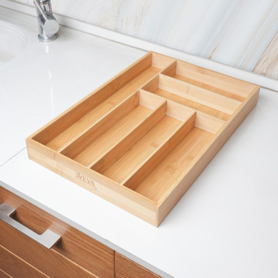 Well Cutlery Organizer MOORE Bamboo 45x30 CM Brown