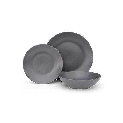 Food Appeal Dinner Plate Set 18 Pcs, Grey