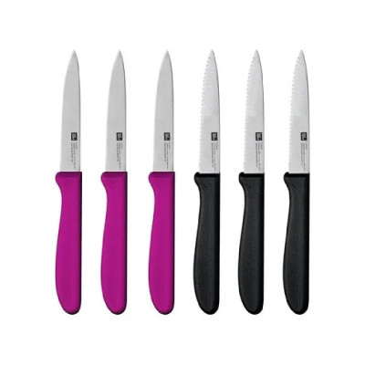 Food Appeal CLASSIC Series 6 Piece Vegetable Knife Set, Black and Purple
