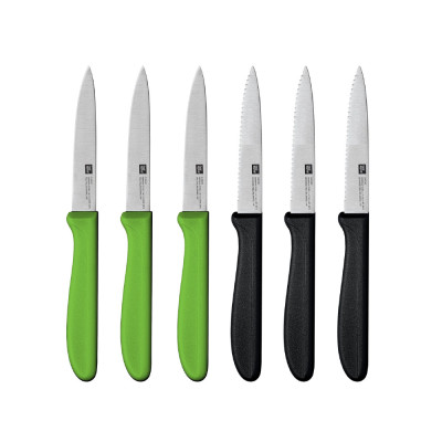 Food Appeal CLASSIC Series 6 Piece Vegetable Knife Set, Black & Green
