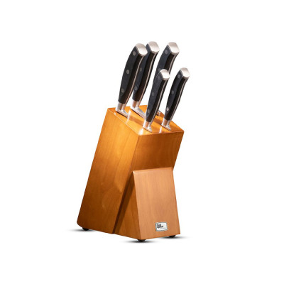 Food Appeal 6 Piece Knife Set + Dark Wood Stand CLASSIC Series