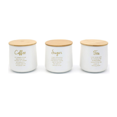 Food Appeal Storage Set Tea Coffee Sugar Cozy Home White