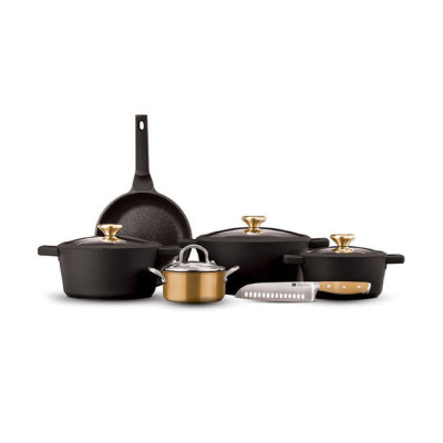 Food Appeal Cookware Set Black Berry 10 pcs Black