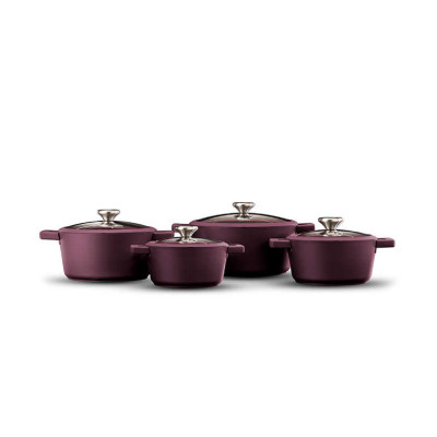 Food Appeal Cookware Set 8PCS Black Berry 16,18,20,24cm Bordeaux