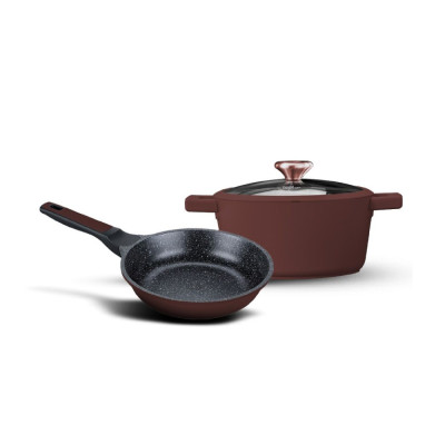Food Appeal Cookware Set Blackberry 3 Pieces Bordo