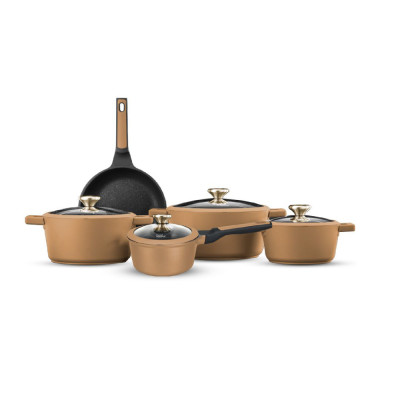 Food Appeal Cookware Set Blackberry 9pcs, Brown.