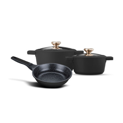 Food Appeal Cookware Set Black Berry 5 Pieces Black