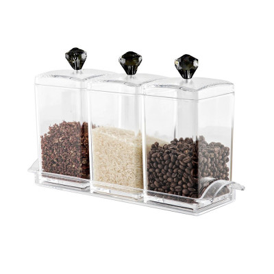 Food Appeal Sugar, Coffee & Tea Jar Set 3pcs, Clear