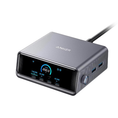 Anker Prime GaN Desktop Charger 6 Ports 250W Silver