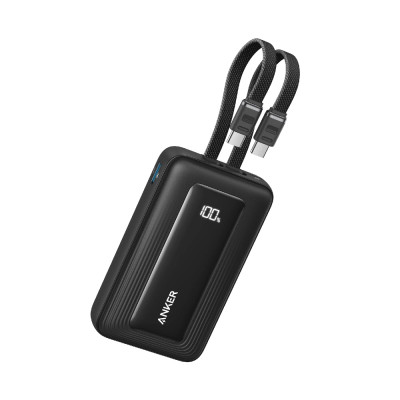 Anker Power Bank Zolo 35W with Built-In Dual USB-C Cables 10000mAh Black