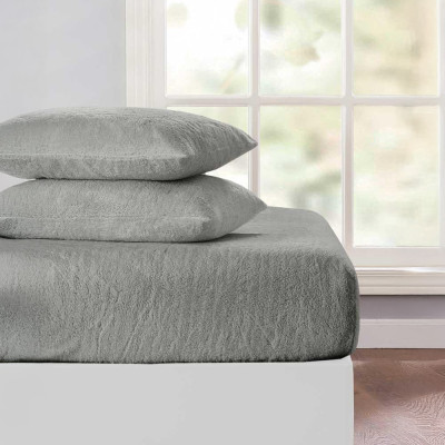 Well Mattress Cover VALOR WOOLY Twin 120x200+30 cm, Light Gray