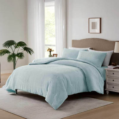 Well Bed Cover & Sheet Set EMPIRE PLUS Jacquard Flannel 4 Pcs, Double 240x220 cm, Cozy Jade