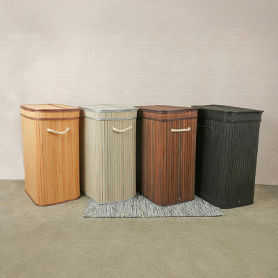 Well Wooden Storage Basket, 35x35x60 cm, Random color