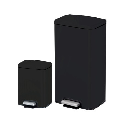 Food Appeal EKO Trash Bins, 30L & 6L, MADISON Series, Black Stainless Steel