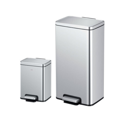 Food Appeal EKO Trash Bins, 30L & 6L, MADISON Series, Silver Stainless Steel