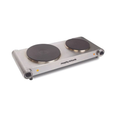Morphy Richards Double Electric Hot Plate, 2500W, Stainless Steel, Silver