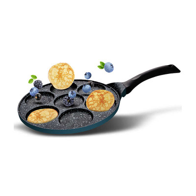 Food Appeal Pancake Pan, 26cm, 7 Molds, BLACK MARBLE Series, Blue
