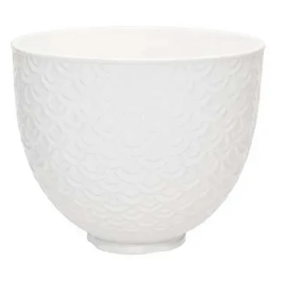 KitchenAid 4.8L Ceramic Mixer Bowl with Lace Pattern, White