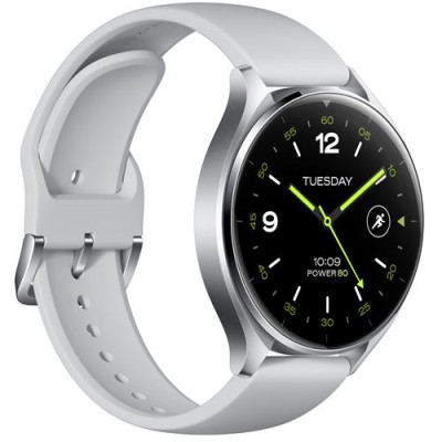 شاومي ساعة ذكية 2 بنظام تشغيل Google Wear OS بحجم 1.43 انش، فضي