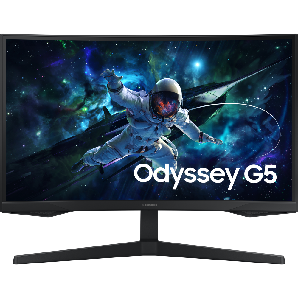 سامسونج أوديسي G5 S27CG552EM شاشة ألعاب منحنية 27 بوصة دقة QHD تقنية VA تردد 165Hz FreeSync زمن استجابة 1 مللي ثانية – ثلاث سنوات ضمان من المستورد الرسمي، اللون الأسود