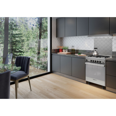  Glem Gas Oven Free Standing 4 Burners, Size 60*60 Cm, Capacity 65 Ltr, Stainless Steel. 
