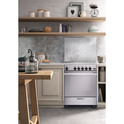  Glem Gas Oven Free Standing 4 Burners, Size 60*60 Cm, Capacity 65 Ltr, Stainless Steel. 