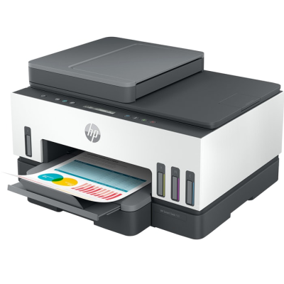 طابعة لاسلكية مدمجة HP Smart Tank 750 AiO - لون أبيض، ضمان لمدة ثلاث سنوات من قبل المستورد الرسمي
