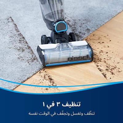 بيسيل مكنسة كهربائية لاسلكية متعدد الاسطح للجاف والرطب كروس ويف، قوة 250 واط، أسود / أزرق.