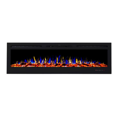 Decorative electric fireplace 72 inches Electra Premium BG-72B - black color one year warranty by the official importer