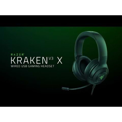 رايزر سماعات جيمينج سلكية Kraken V3 X USB - ضمان سنتين من المستورد الرسمي - اللون أسود