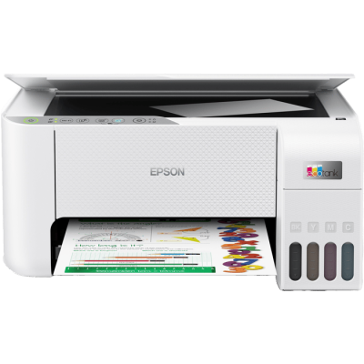 طابعة Epson EcoTank L3256 Wi-Fi 3 في 1 اللاسلكية - لون أبيض، ضمان لمدة ثلاث سنوات من المستورد الرسمي