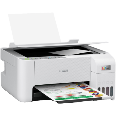 طابعة Epson EcoTank L3256 Wi-Fi 3 في 1 اللاسلكية - لون أبيض، ضمان لمدة ثلاث سنوات من المستورد الرسمي