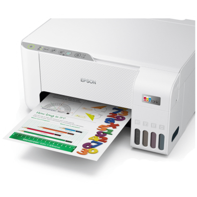 طابعة Epson EcoTank L3256 Wi-Fi 3 في 1 اللاسلكية - لون أبيض، ضمان لمدة ثلاث سنوات من المستورد الرسمي