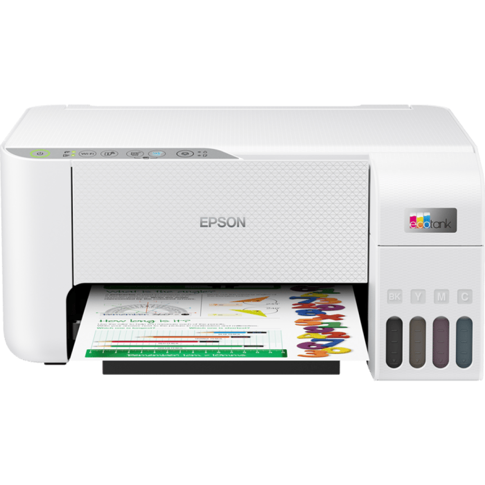 طابعة Epson EcoTank L3256 Wi-Fi 3 في 1 اللاسلكية - لون أبيض، ضمان لمدة ثلاث سنوات من المستورد الرسمي
