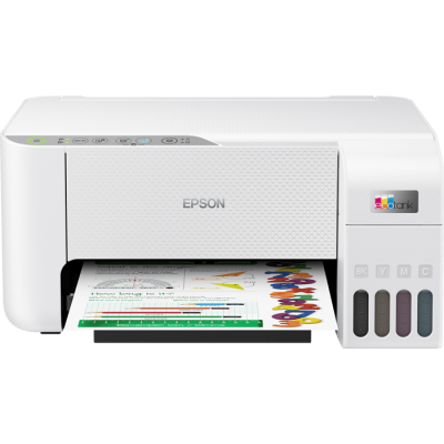 Epson EcoTank L3256 Wi-Fi 3-in-1 wireless printer - white color, three-year warranty by the official importer