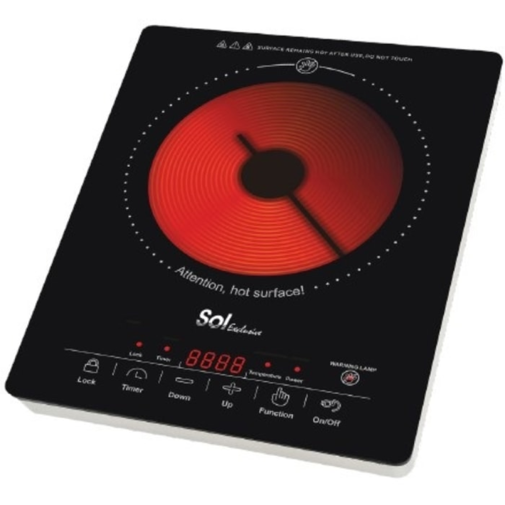  SOL SL-1155 موقد سيراميك رقمي فردي على المنضدة - ضمان من المستورد الرسمي 